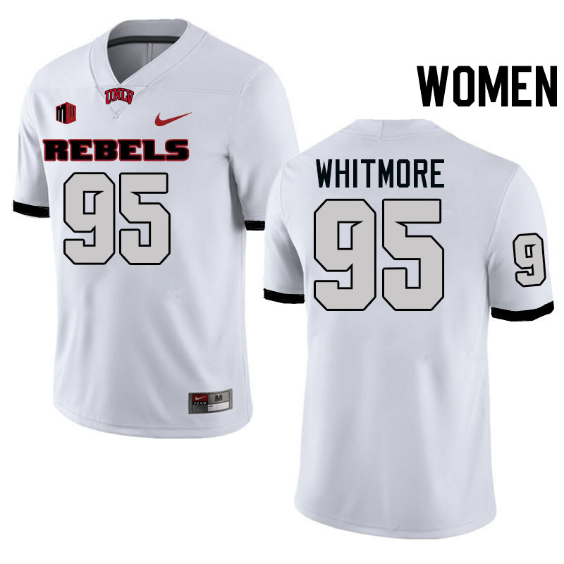 Women #95 Alexander Whitmore UNLV Rebels College Football Jerseys Stitched-White